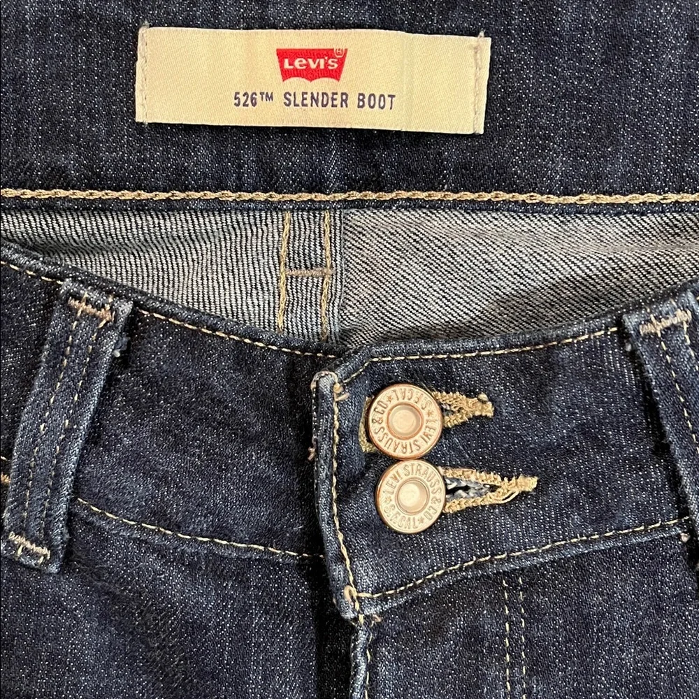 Levi's 526 Slender Boot Cut Jeans 29x30 Dark Wash Y2K Western Flap Pocket - Picture 3 of 9